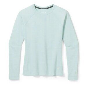 Smartwool Women’s Merino 250 Base Layer Crew Top-Bleached Aqua Heather -Large